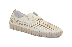 Slip-on in pelle laserata Panna